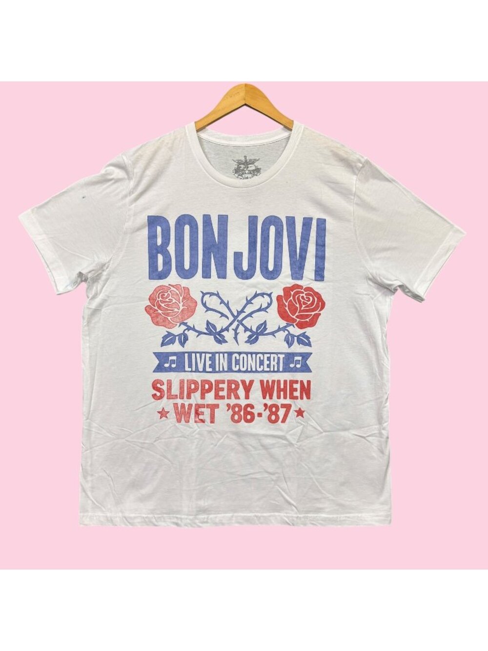 Bon Jovi Slippery When Wet Live in Concert Rock Band Tee XXL